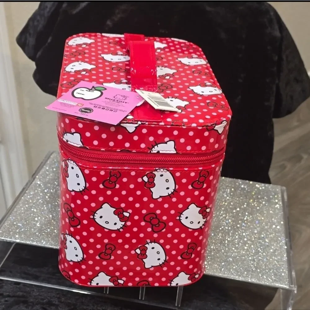 Hello‎ Kitty By Sanrio Bow Logo Vanity Cosmetic Case w/Mirror